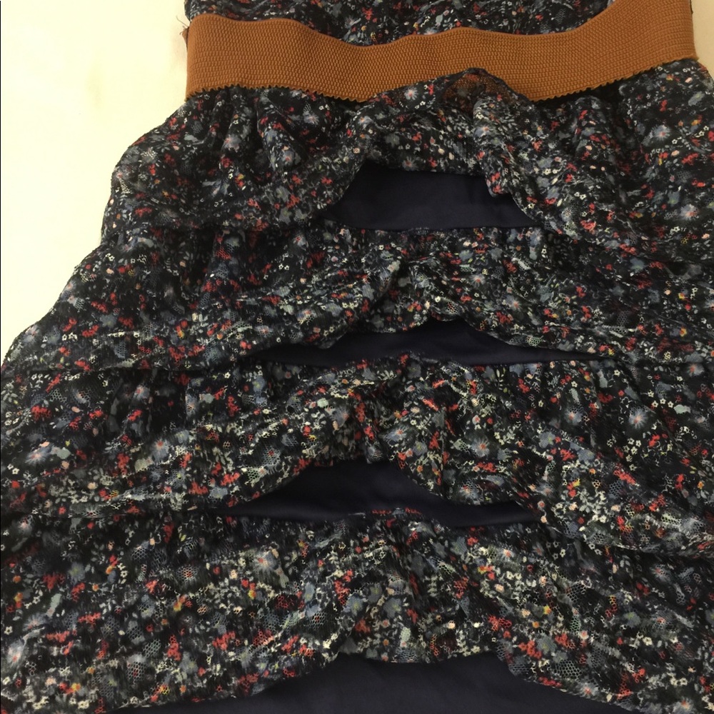 Deb 🌷Strapless Mini Dress Sz 12 Navy Print - Picture 8 of 8